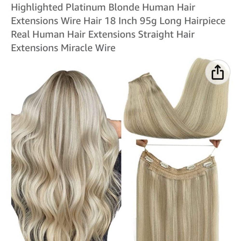 HALO style Platinum Blonde Human Hair Extension